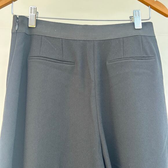 Elie Tahari Wide Leg Front Slit Trousers Black Flowy Size 4 Slit Leg Pants - Picture 8 of 10